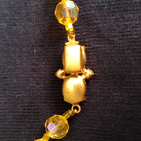 Vintage Amber Cut Crystal Necklace - Picture 6 of 10
